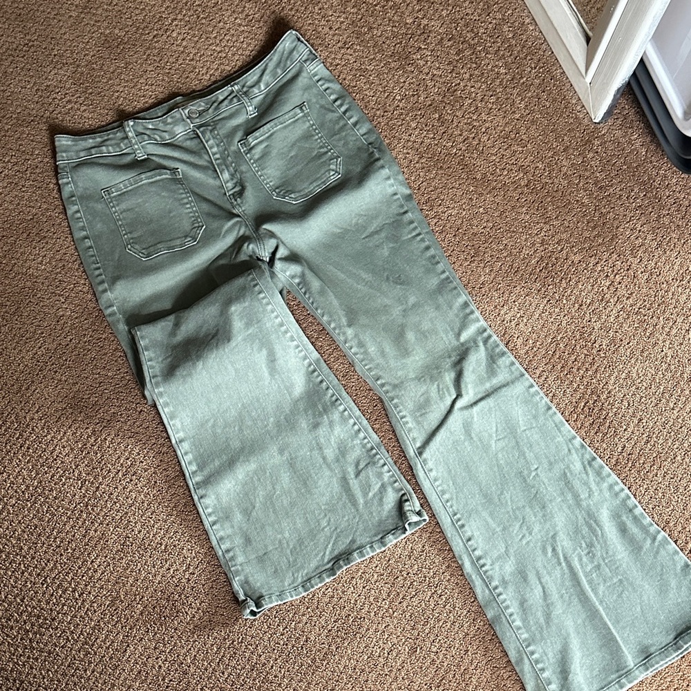 Altar'd State Green Flare Jeans
